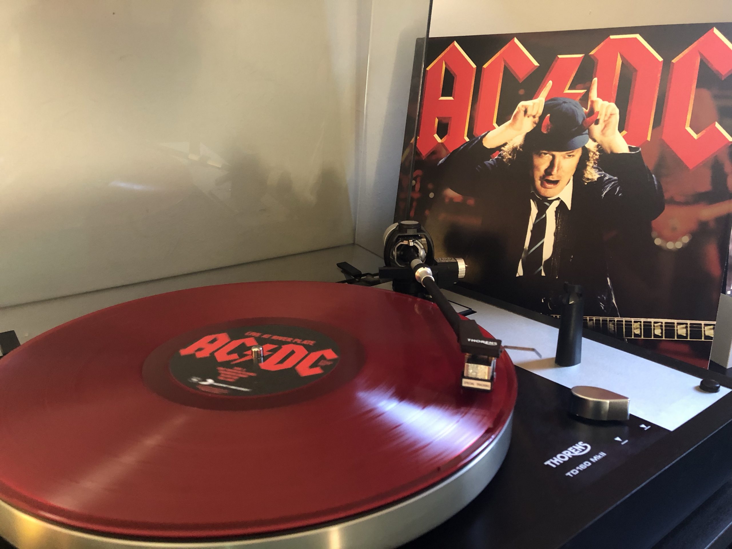 AC DC Live At River Plate red vinyl on thorens